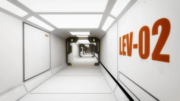 Futuristic corridor interior — Stock Photo, Image