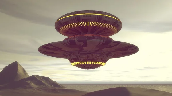 Φουτουριστικό Ufo εικονογράφηση — Φωτογραφία Αρχείου