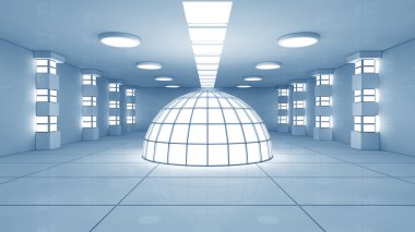 Fütüristik koridor mimari 