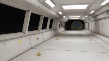 Fütüristik koridor mimari 