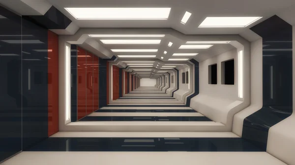 Futuristic corridor architecture — Stock Photo, Image