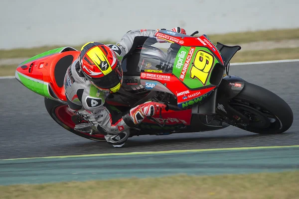 Fahrer Alvaro Bautista. aprilia team — Stockfoto