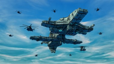 fütüristik Ufo illüstrasyon