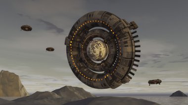 fütüristik Ufo illüstrasyon