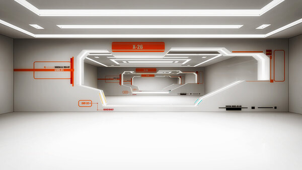 Futuristic 3d interior