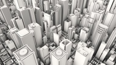 3D hava şehir