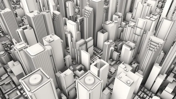 3d aerial city — Stock Photo, Image