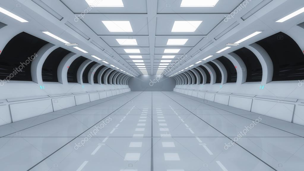 Futuristic Spaceship Interior Corridor Stock Photo C Mik38