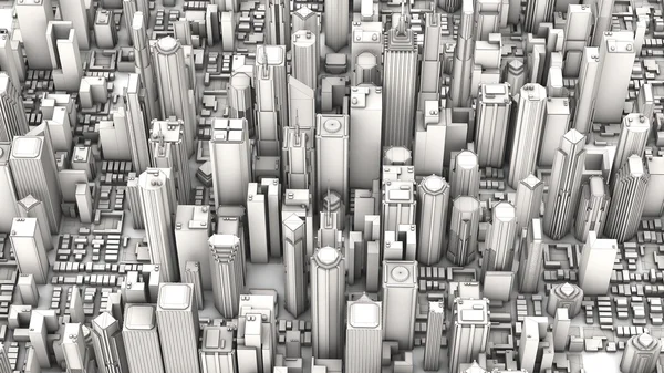 3D luchtfoto stad — Stockfoto