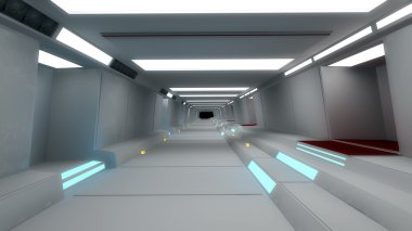 Fütüristik koridor iç
