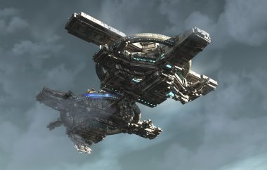 Fütüristik uzay Ufo 