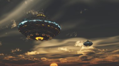 Fütüristik uzay Ufo 