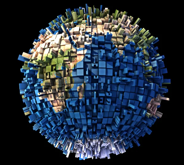 Earth globe met gebouwen — Stockfoto