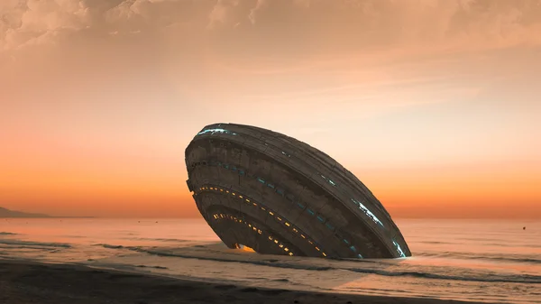 Kaza fütüristik uzay Ufo 