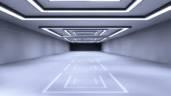 Design de conceito de interiores de corredor futurista — Fotografia de Stock