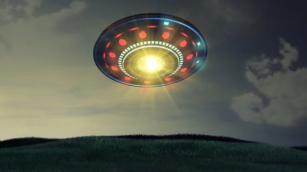 Nave espacial futurista UFO — Fotografia de Stock