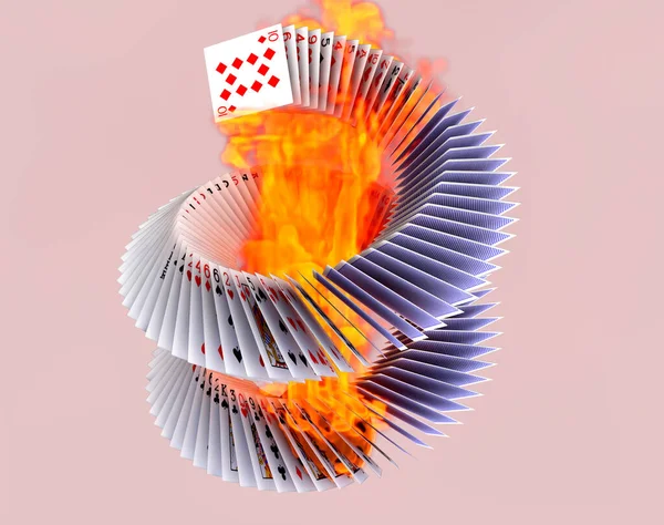 Render Poker Card Falling — Stock Photo, Image