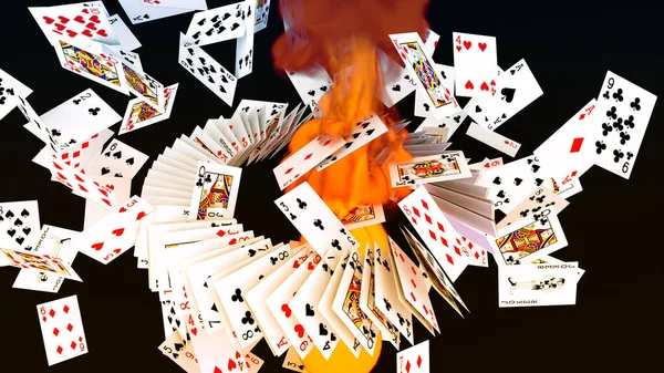 Renderowanie Spadająca Karta Pokera — Zdjęcie stockowe