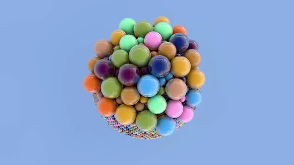 Render Abstract Spheres Different Colors Sizes — Stock Photo, Image