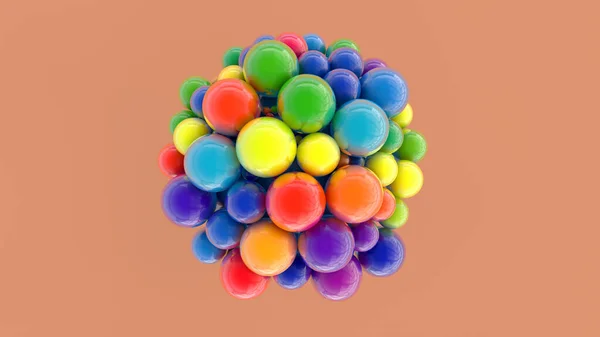 Render Abstract Spheres Different Colors Sizes — Stock Photo, Image