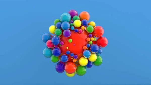 Render Abstract Spheres Different Colors Sizes — Stock Photo, Image