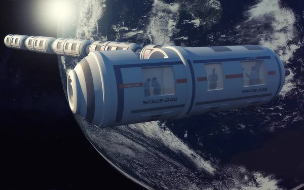 Render Space Station Hotel — Stock Photo, Image