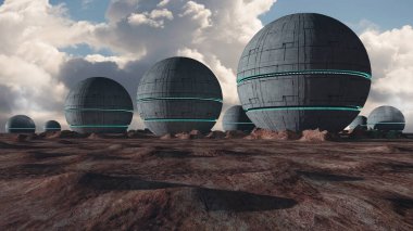 3 boyutlu görüntüleme. Gezegendeki insan kolonisi.