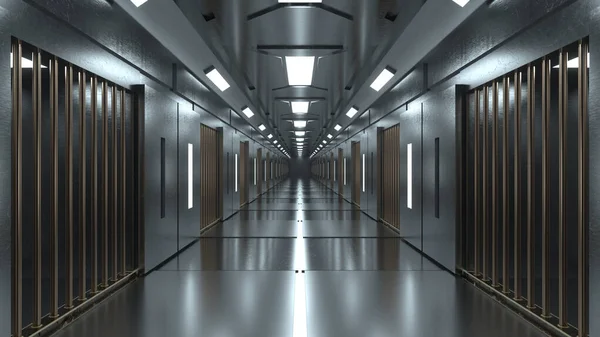 Render Futuristic Interior Jail Stock Image