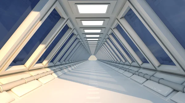 Scifi futuristische corridor — Stockfoto