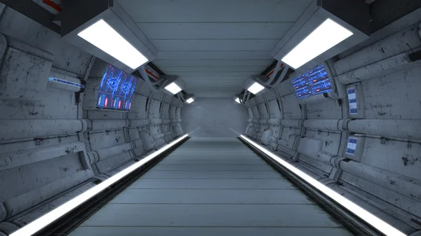 Scifi futuristische corridor — Stockfoto