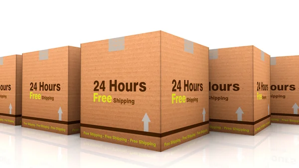 Free shipping cardboard — Stock Photo, Image