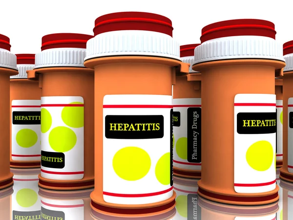 Medicamentos para la hepatitis en cajas — Foto de Stock