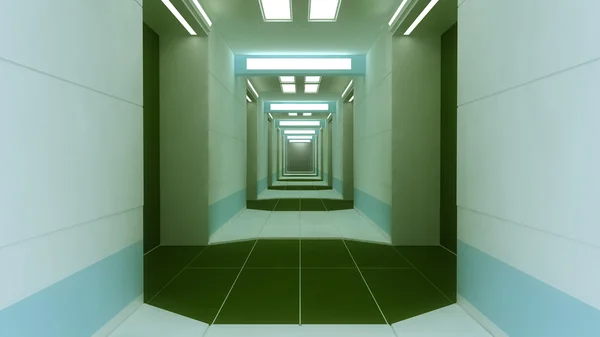 Korridoren i futuristisk interiör — Stockfoto