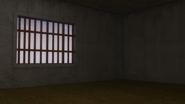 Prison cell rendered clipart