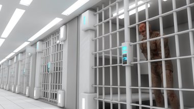 Prison cell rendered clipart