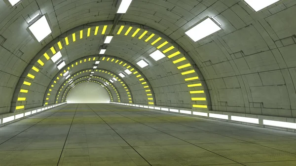 Corridor in Futuristic interior — Stock Photo, Image