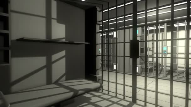 Prison cell rendered — Stock Video