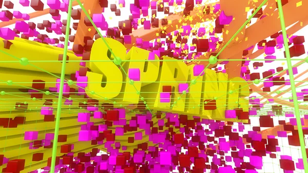 3D våren-text — Stockfoto