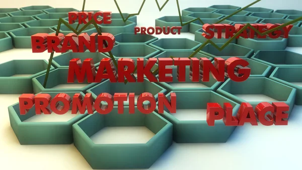 Marketing 3d text — Stock Photo, Image