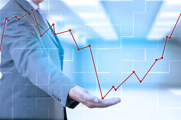 Businessman hand with chart — Stock Photo, Image