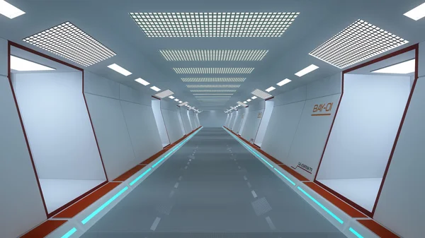 Corridoio in interni futuristici — Foto Stock