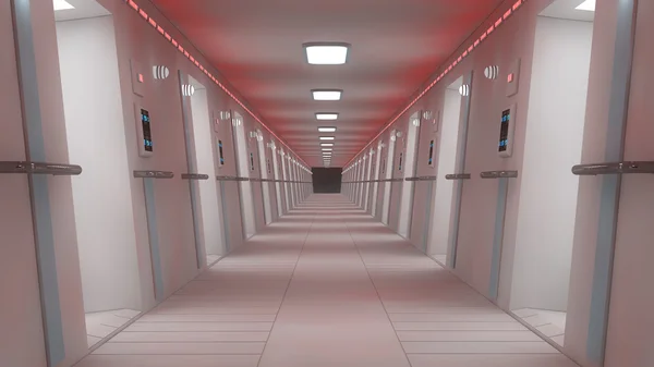 Corridor in futuristic interior — Stock Photo, Image