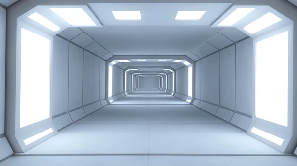Korridoren i futuristisk interiör — Stockfoto
