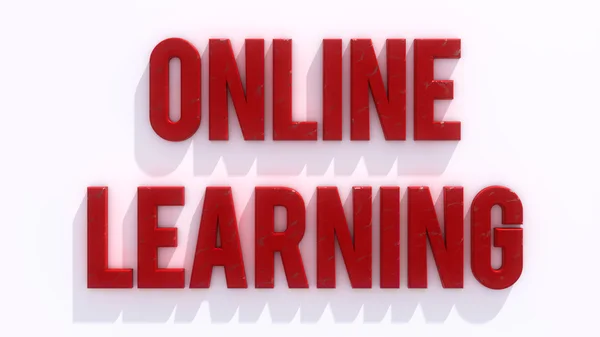 Online learning red text — Stock Photo, Image