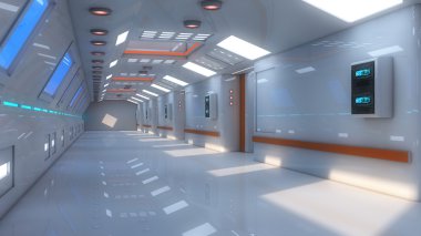 Fütüristik koridor iç
