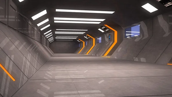 Futuristic corridor interior — Stock Photo, Image