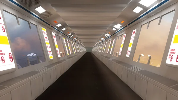 Futuristic corridor interior — Stock Photo, Image