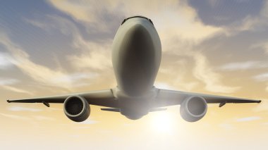 Gökyüzünde uçan bir uçak