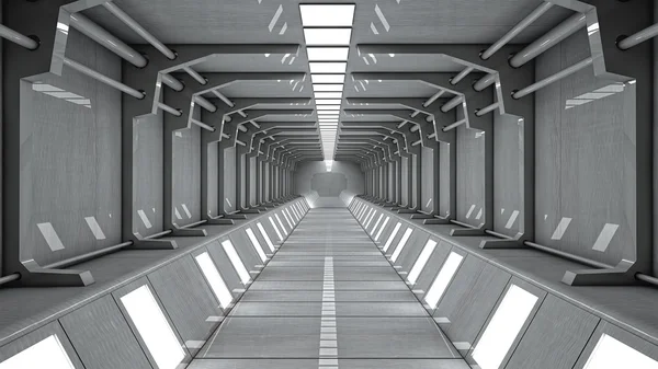 Fütüristik koridor iç — Stok fotoğraf
