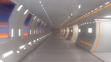Fütüristik koridor iç